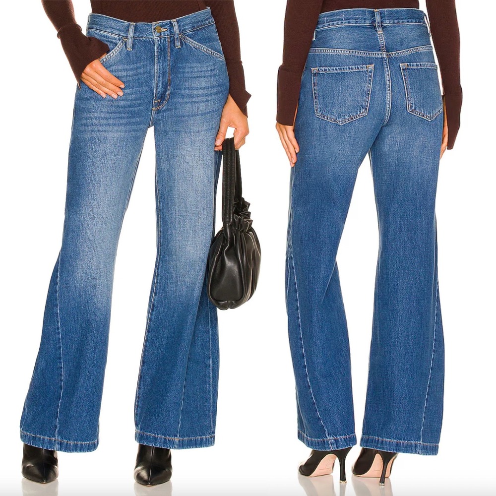 FRAME Le‎ Baggy Palazzo Flare Jeans in Seafarer